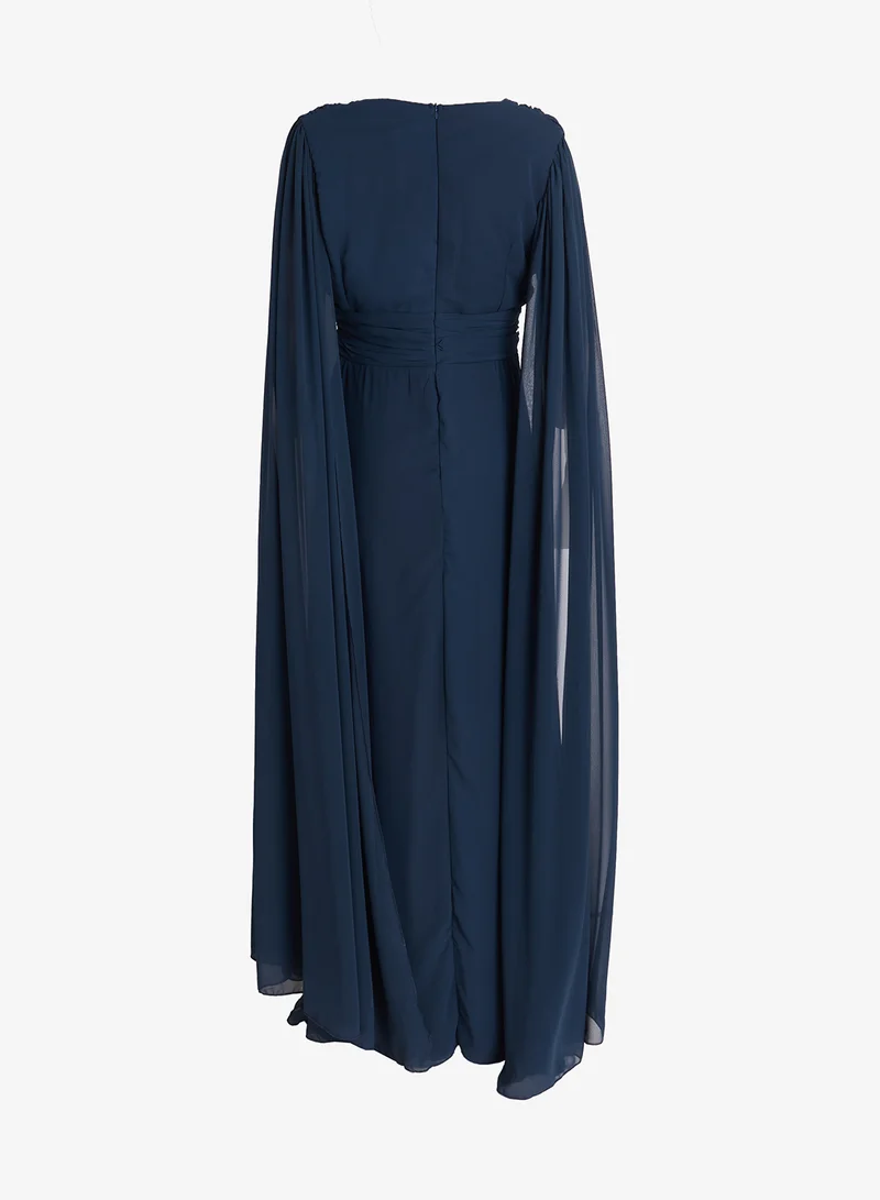 Ella Plus Plus Size A-line Dress With Exaggerated Sleeves